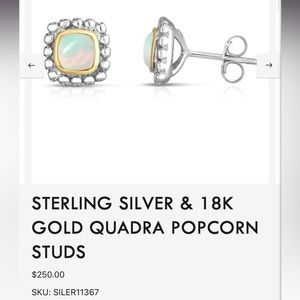 NWT Phillip Gavriel STERLING SILVER & 18K GOLD QUADRA OPAL POPCORN STUDS